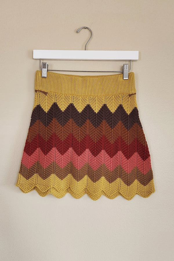 Harvest Chevron Sweater Mini Skirt - SALE - Ellekin 