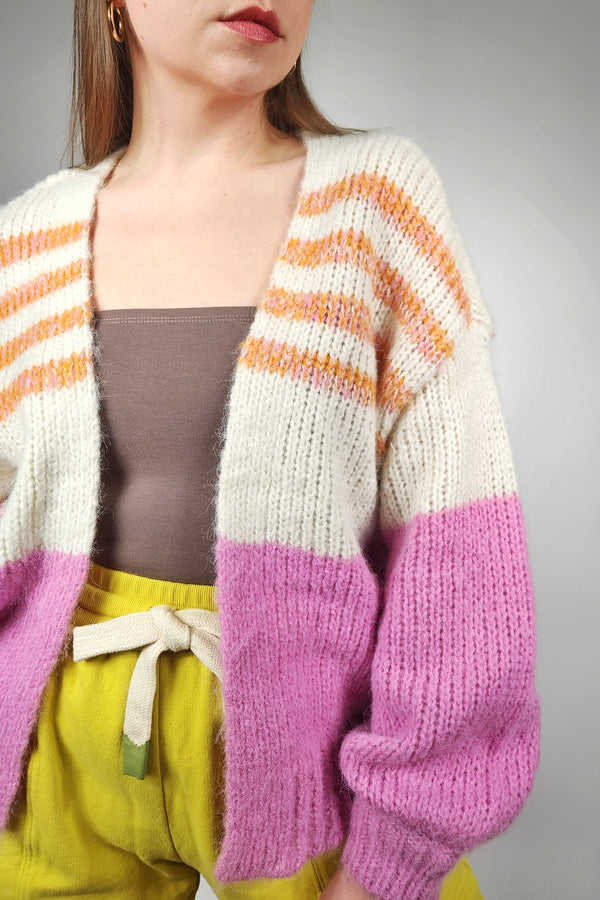 Sweet Stripes Open Cardigan Sweater - Ellekin 