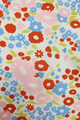 Tie Strap Smocked Floral Organic Cotton Midi Dress - Ellekin 