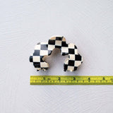 Eco Cloud Checkerboard Claw Clip - Cellulose Acetate