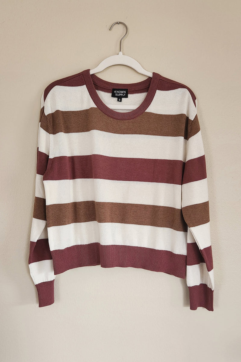 Mauve/Brown Striped Sweater