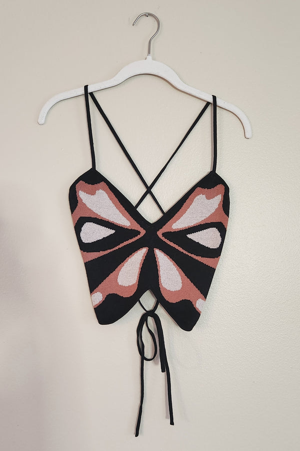 Butterfly Knit Tie Back Top - SALE - Ellekin 