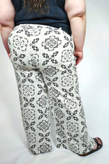 Knit Wide Leg Pant - Bandana Print