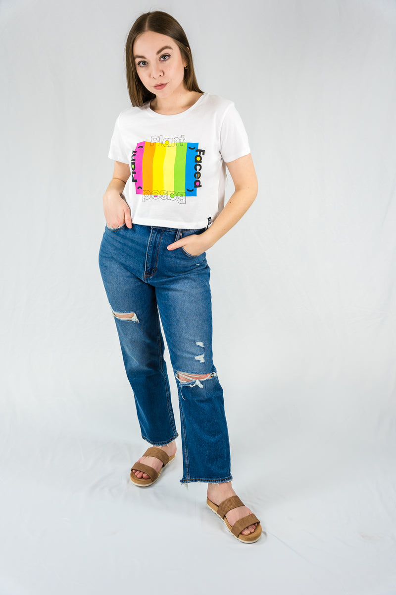Plant Based Rainbow Cropped Graphic Tee