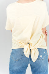 Open Back Short Sleeve Knit Top
